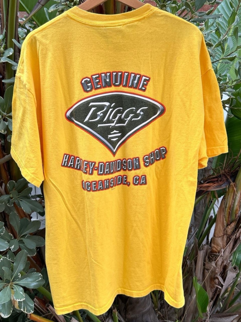 Vintage 2004 Harley Davidson Biggs Oceanside CA Yellow T Shirt XL - Picture 4 of 6